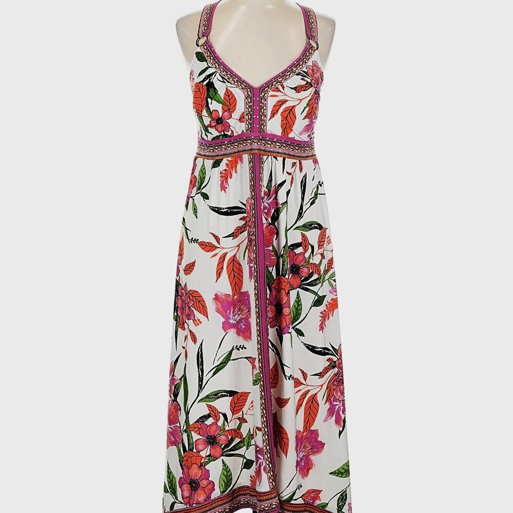 Inc. tropical print halter dress in bright floral size large